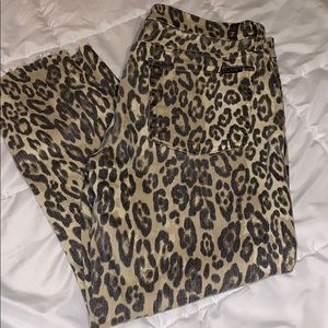 7 For All Mankind Cheetah Print jeans size 32